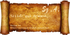 Szilágyi Armand névjegykártya