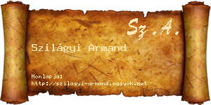 Szilágyi Armand névjegykártya