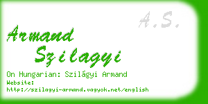 armand szilagyi business card