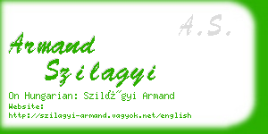 armand szilagyi business card